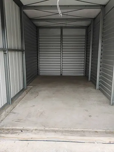 The same storage unit after the cleanout, completely empty